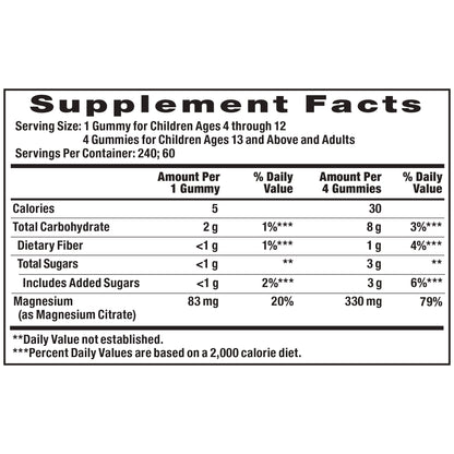Natural Vitality Calm Magnesium Citrate, 240 Gummies