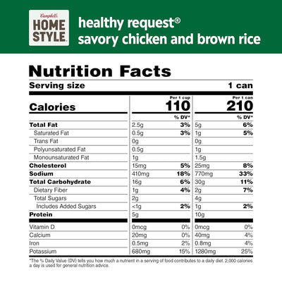 Campbell'S Homestyle Healthy Request Savory Chicken and Rice Soup, 16.1 OZ Can