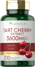 Tart Cherry Extract Capsules | 200 Count | Non-Gmo and Gluten Free Formula | Traditional Herb Supplement