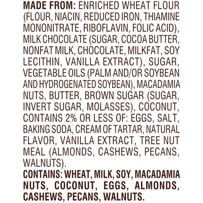Pepperidge Farm Sausalito Crispy Milk Chocolate Macadamia Nut Cookies, 7.2 OZ Bag (8 Cookies)