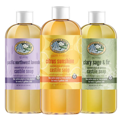 Oregon Soap Company Organic Castile Soap, 32 Fl Oz, 3-Pack