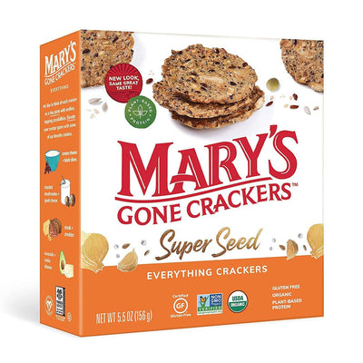 Mary'S Gone Crackers Super Seed Crackers, Organic Plant Based Protein, Gluten Free, Everything, 5.5 Ounce (Pack of 1)