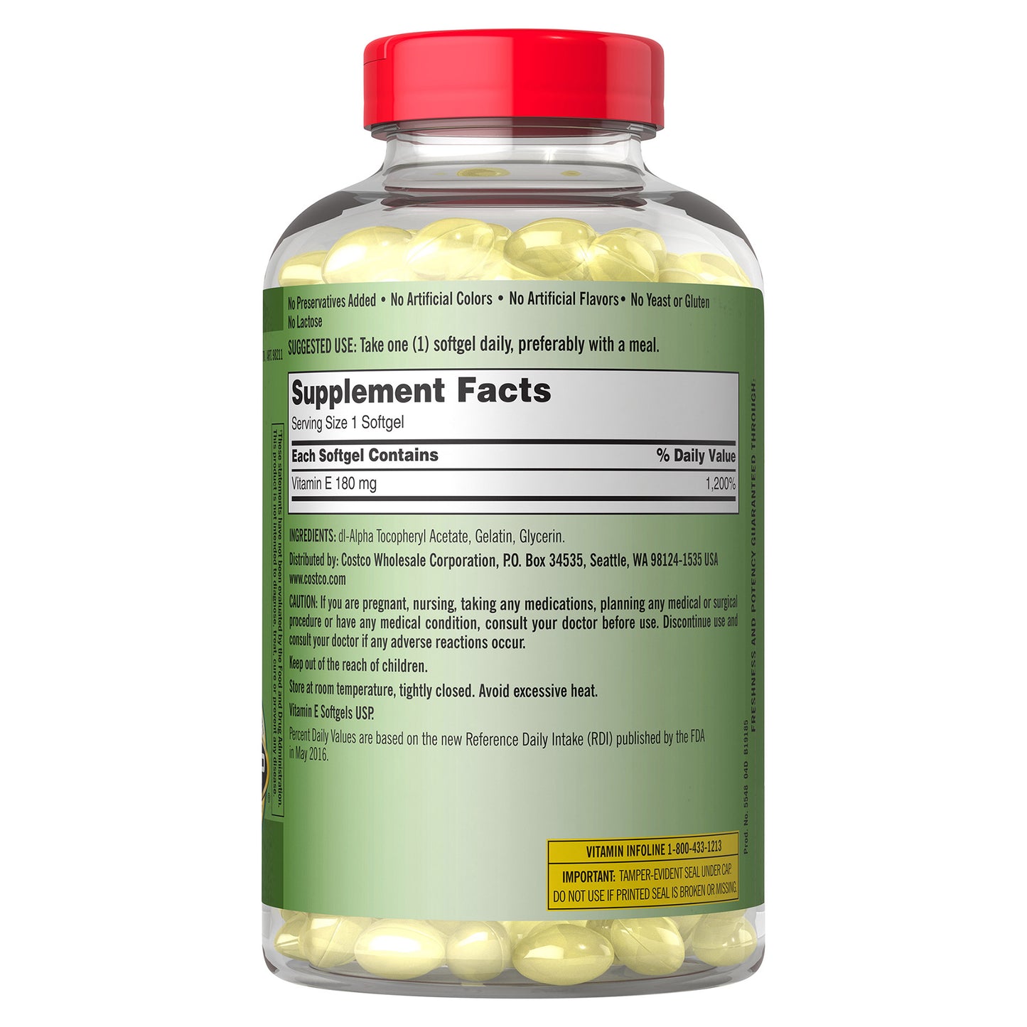 Kirkland Signature Vitamin E 180 Mg., 500 Softgels