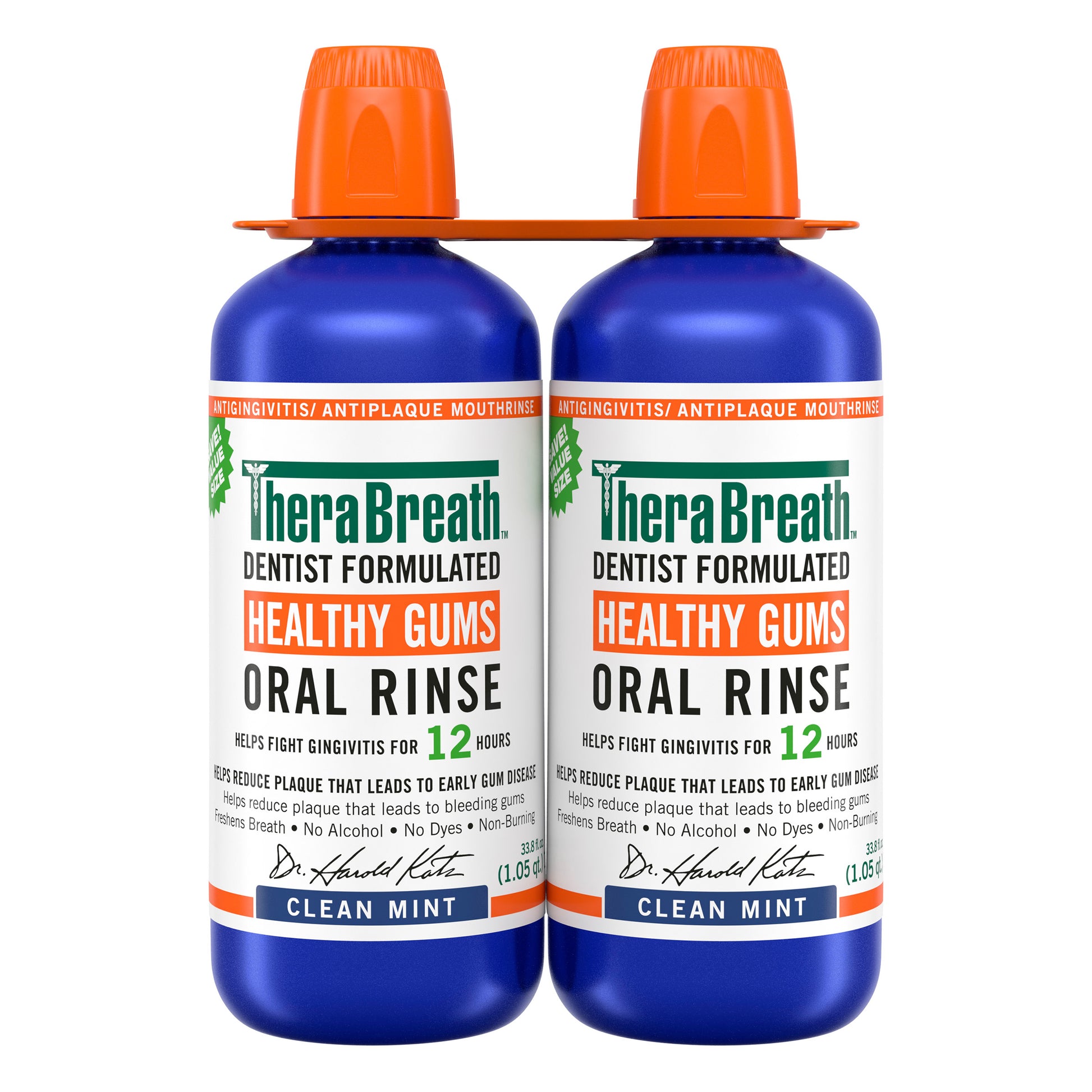 Therabreath Healthy Gums Oral Rinse, 33.8 Fl Oz, 2-Pack