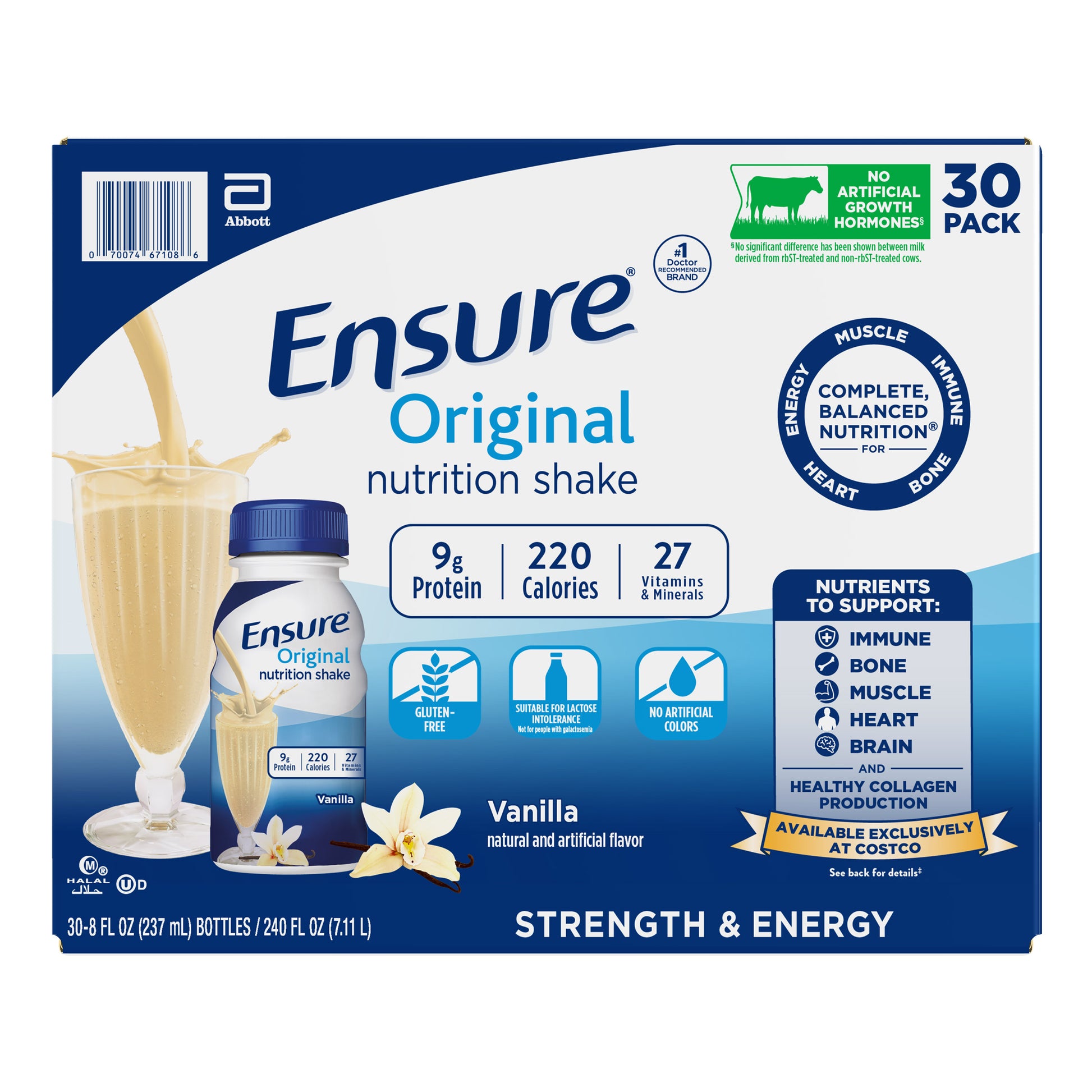 Ensure Original Nutrition Shake, 8 Fl. Oz, 30-Pack, Vanilla