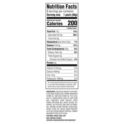 RITZ Cheese Sandwich Crackers, Lunch Snacks, 8 Ct. Case of 6