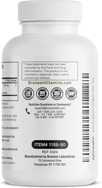 Bronson Maca Root Extra Lepidium Meyenii, Non-Gmo, 90 Vegetarian Capsules