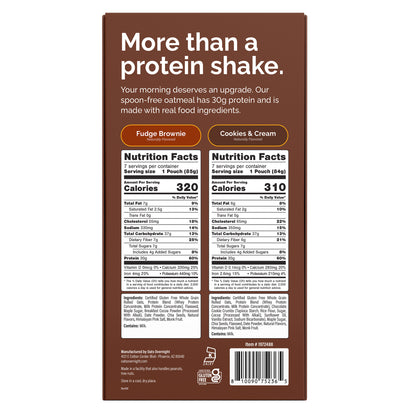 Oats Overnight Variety Pack, 30G Protein Shake, Cookies & Cream, Fudge Brownie, 14-Pack