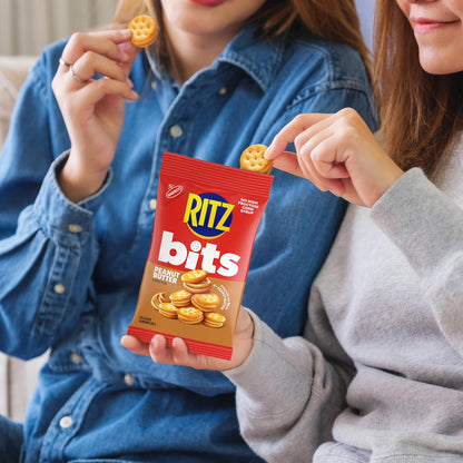 RITZ Bits Peanut Butter Sandwich Crackers, 3 Oz Bags Case of 12