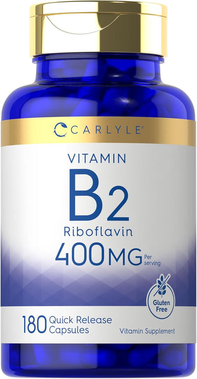 Vitamin B-2 400Mg | 180 Count | Non-Gmo, Gluten Free Supplement | Vitamin B2 Riboflavin