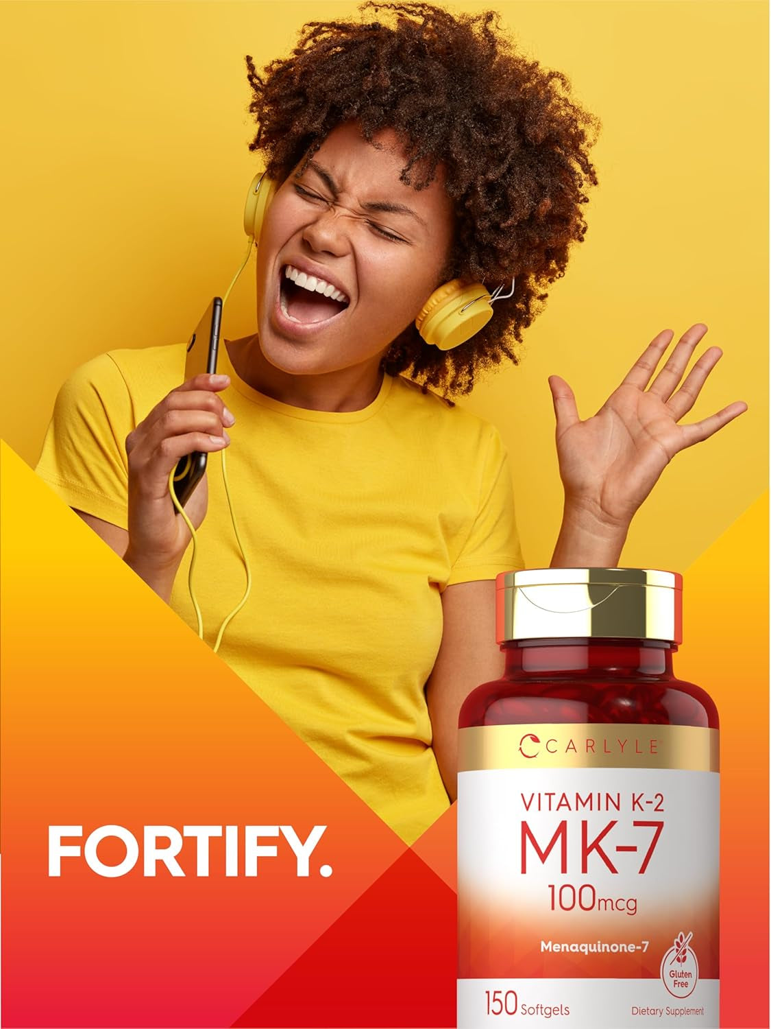 Carlyle Vitamin K2 MK7 100 Mcg | 150 Softgels | Non-Gmo, Gluten Free Supplement