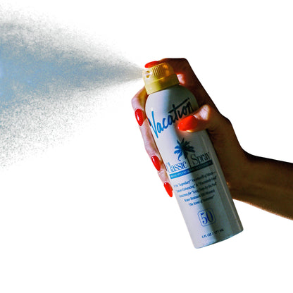 Vacation Classic Spray SPF 50, 6 Oz, 2-Pack and Air Freshener Bundle