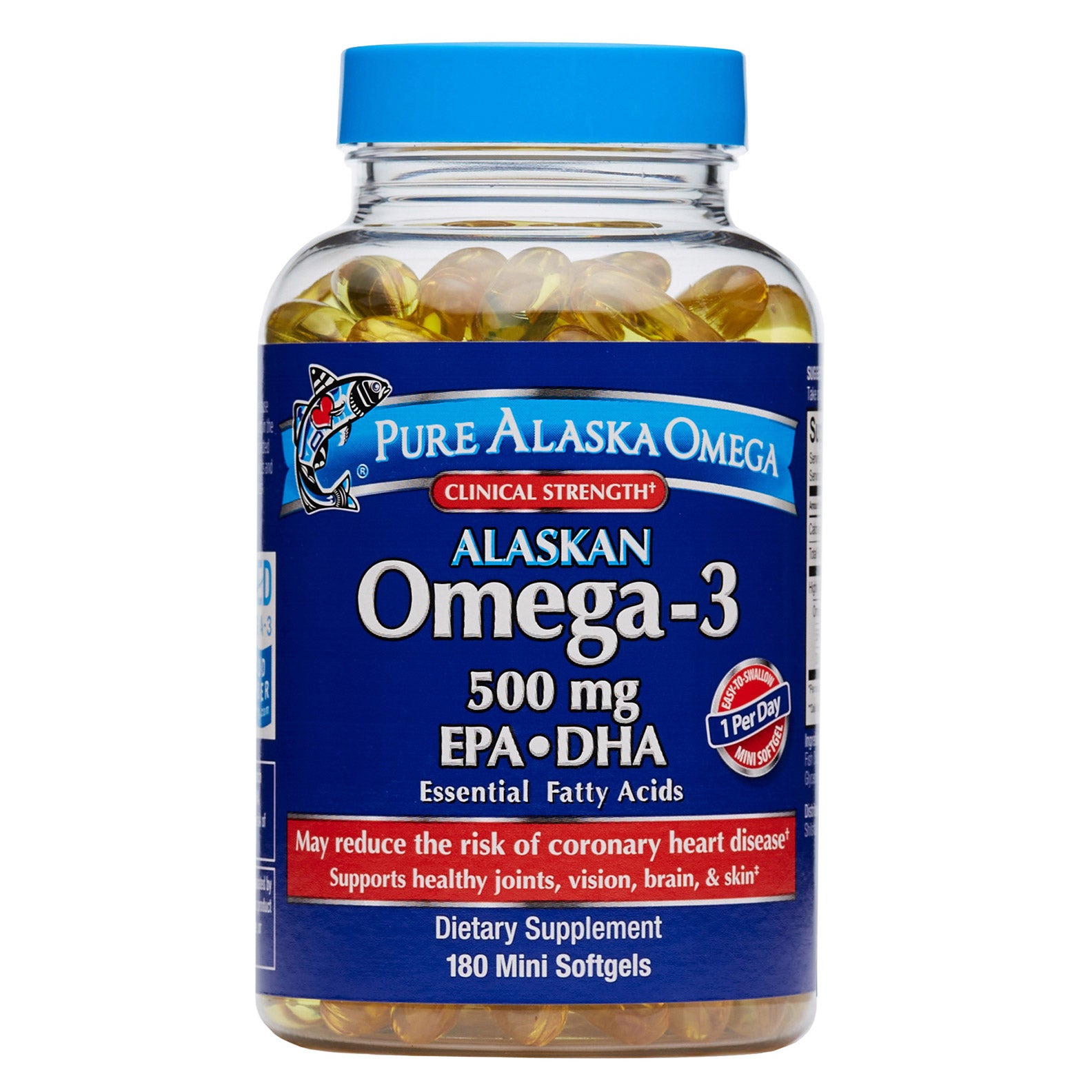 Pure Alaska Omega-3 Clinical Strength 500 Mg EPA & DHA, 180 Mini Softgels