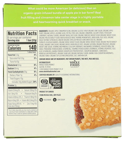 , Organic Apple Cereal Bar 6 Count, 7.8 Ounce