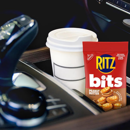 RITZ Bits Peanut Butter Sandwich Crackers, 3 Oz Bags Case of 12
