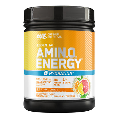 Optimum Nutrition Essential Amino Energy + Electrolytes, Sun Kissed Citrus, 1.5 Lbs