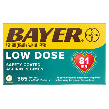Bayer Aspirin Regimen Low Dose 81 Mg., 365 Enteric Coated Tablets