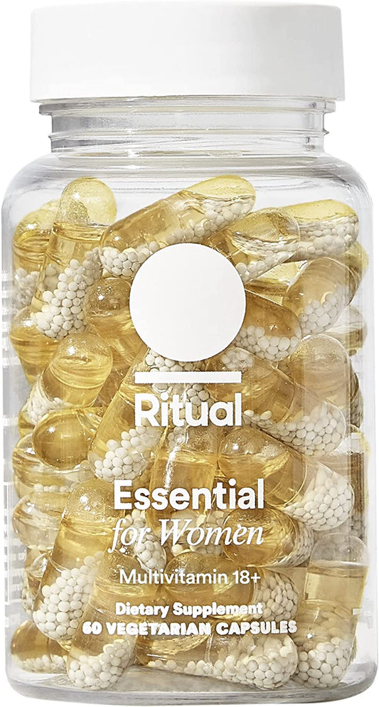Ritual Multivitamin for Women 18+ with Vitamin D3 for Immune Support*, Vegan Omega 3 DHA, B12, Iron, Gluten Free, Non GMO, USP Verified, Mint, 30 Day Supply, 60 Capsules