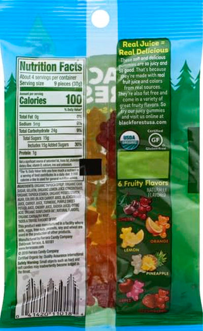 Black Forest Organic Gummy Bears, 4 Ounce