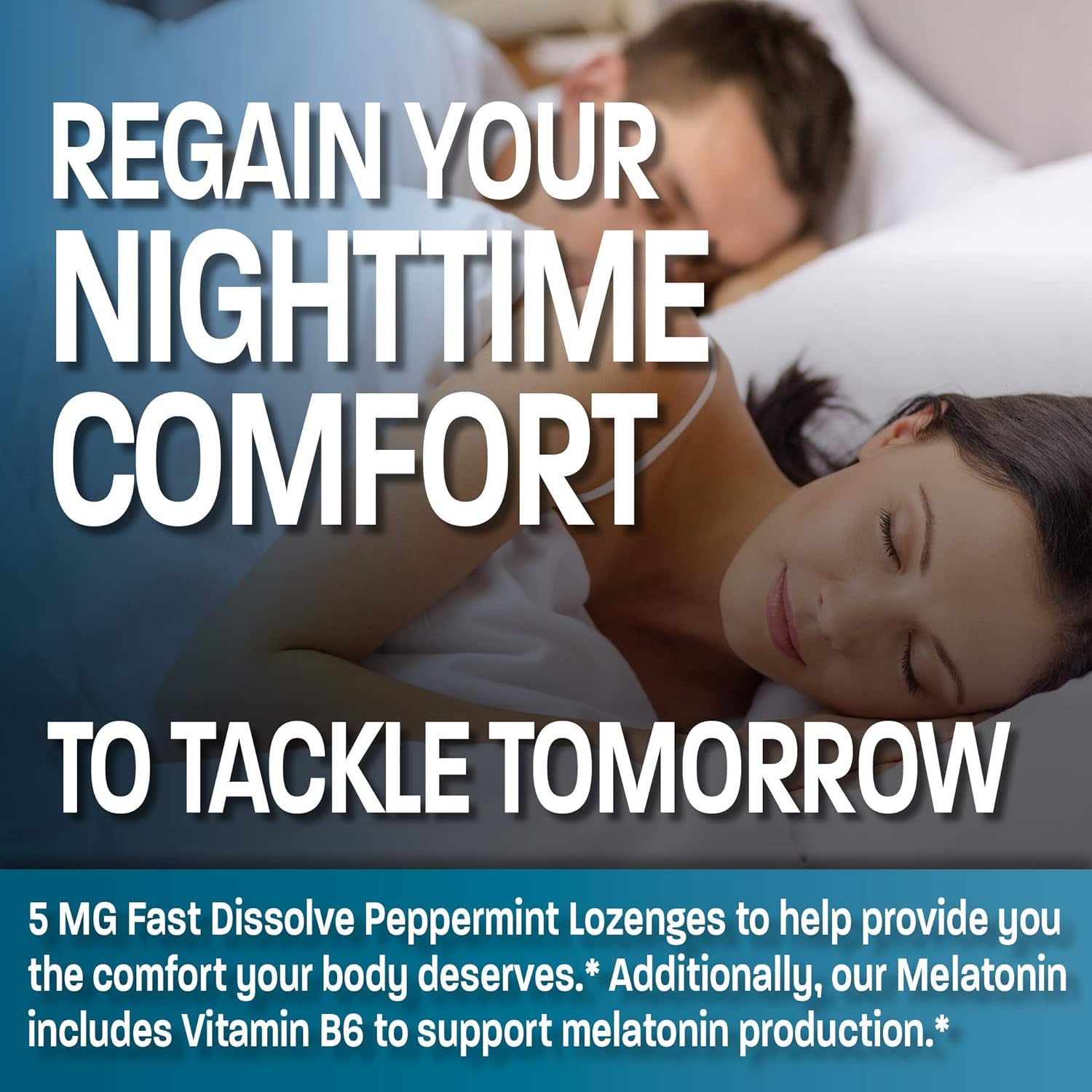 Bronson Melatonin 5Mg Fast Dissolve Peppermint Tablets with Vitamin B6 - Promotes Relaxation, 360 Vegetarian Chewable Lozenges