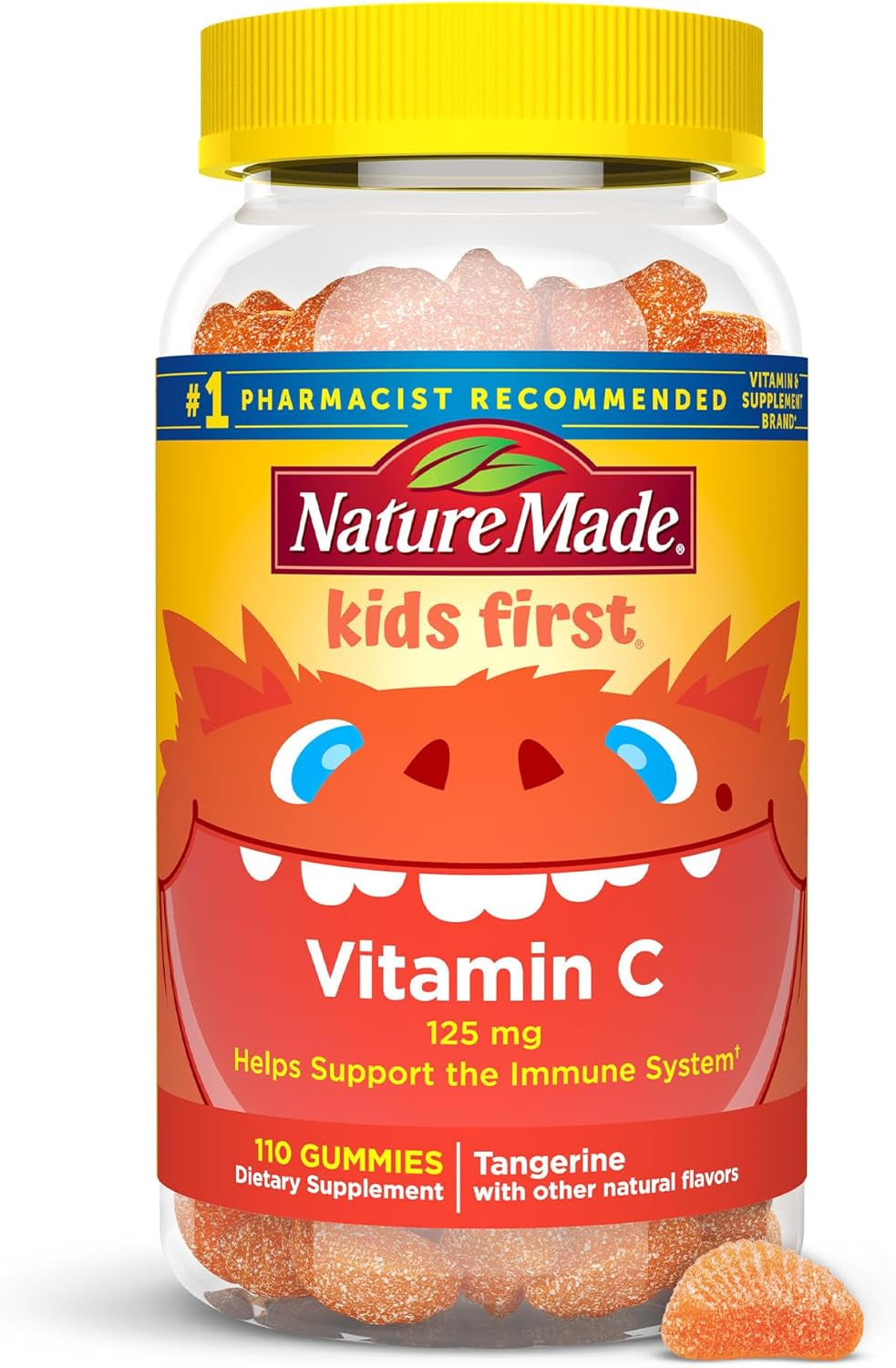Nature Made Kids First Vitamin C Gummies for Kids, Dietary Supplement for Immune Support, 110 Gummies, 110 Day Supply