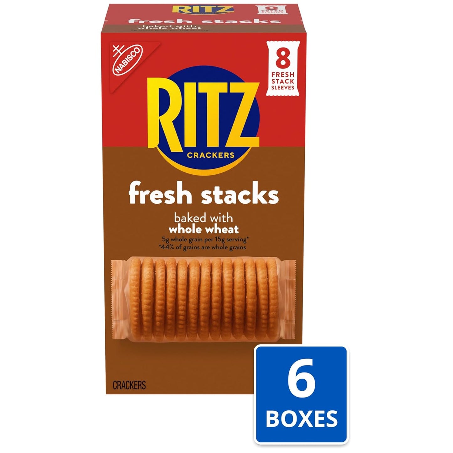 RITZ  Stacks Whole Wheat Crackers 8 Ct, Case of 6