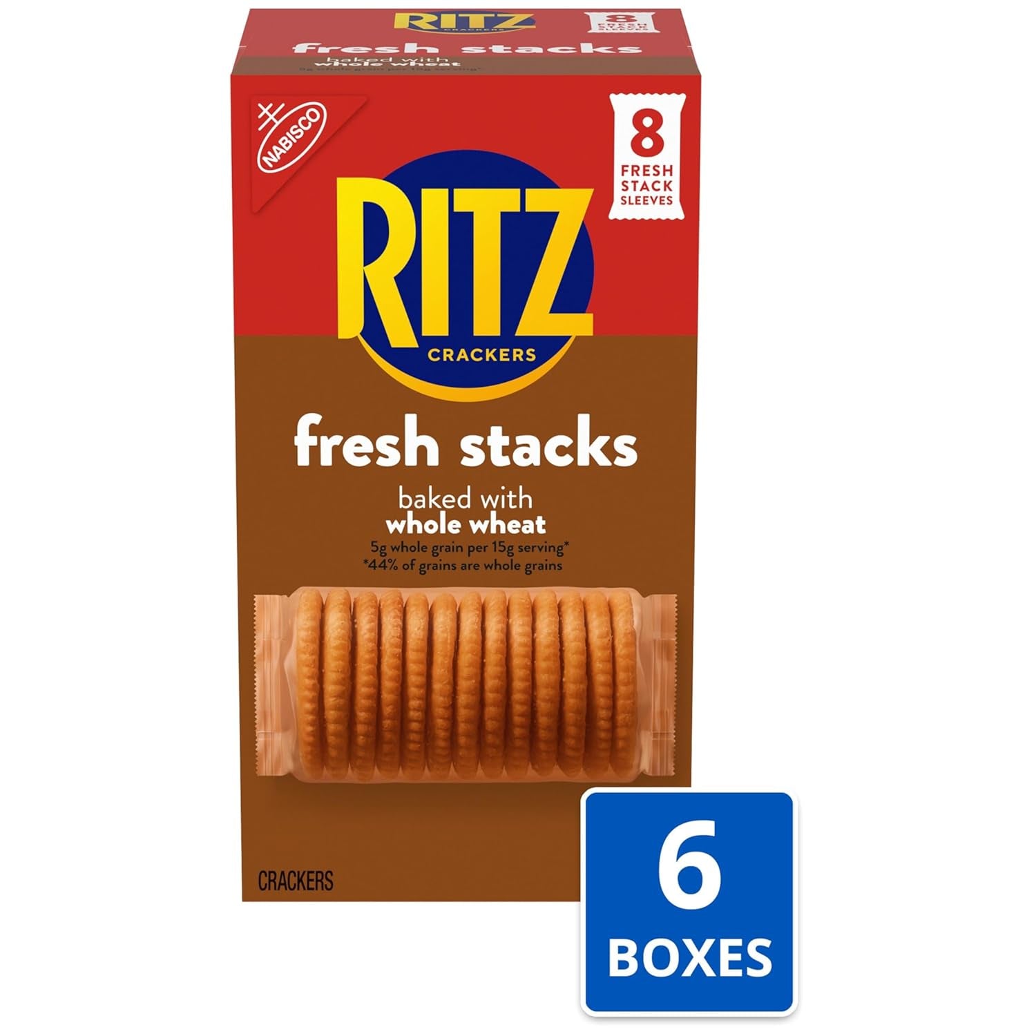 RITZ  Stacks Whole Wheat Crackers 8 Ct, Case of 6