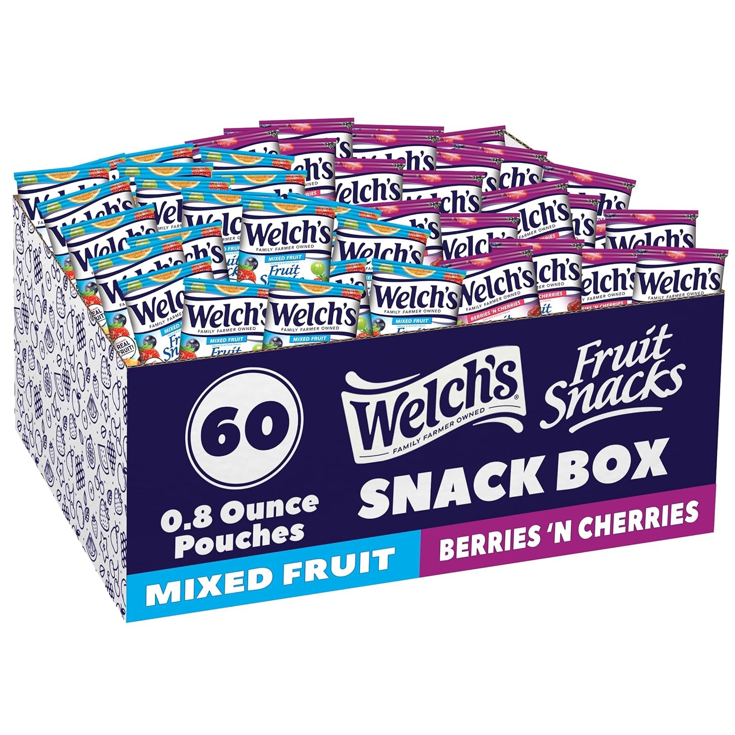 Welch'S Fruit Snacks, Mixed Fruit & Berries ', 0.8 Oz Case of 60