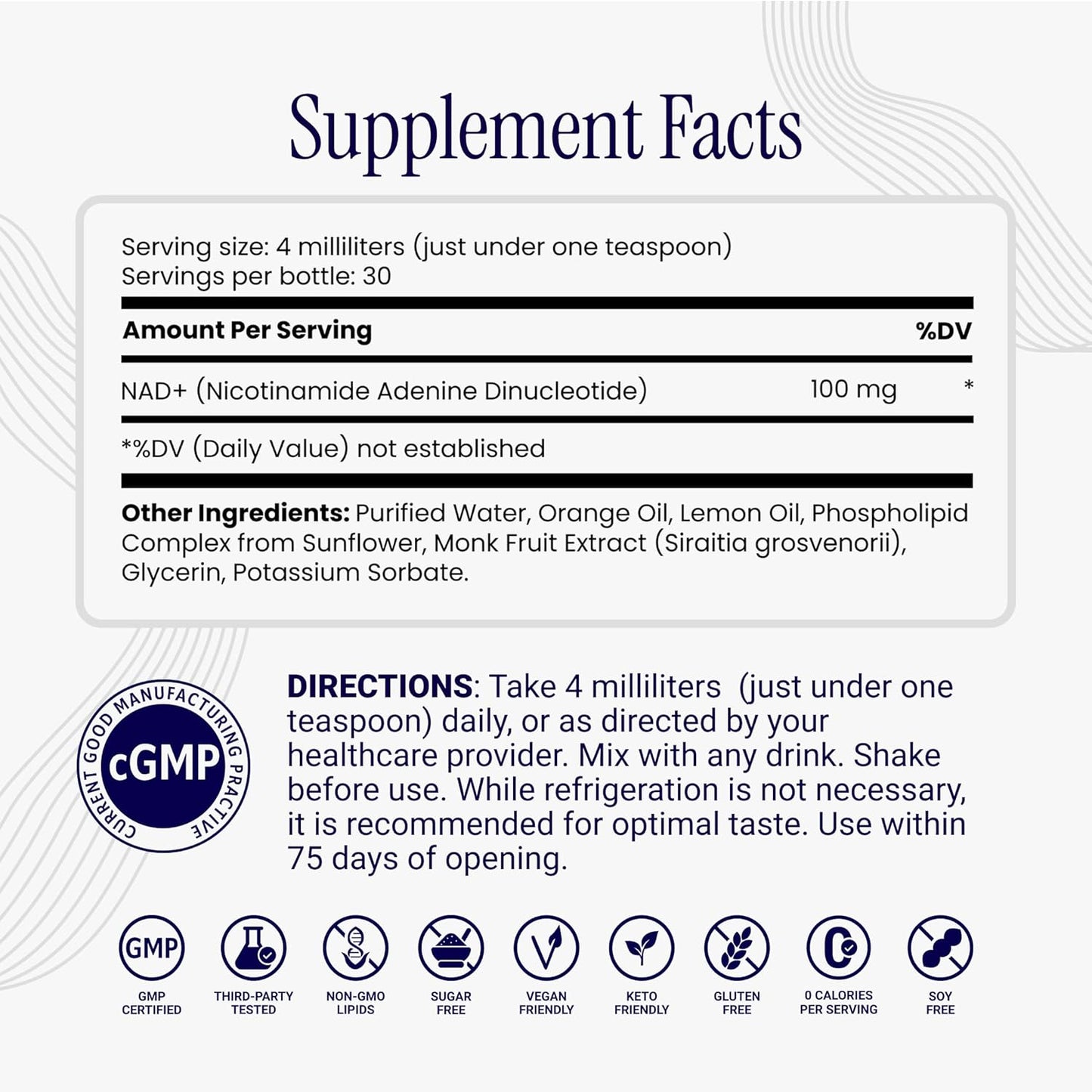 Rho Nutrition Liposomal NAD+ – Liquid Supplement Designed to Help Support Absorption – Active Form of NAD+ Helps Support Normal Cellular Health, Healthy Aging, Energy Metabolism and Overall Vitality