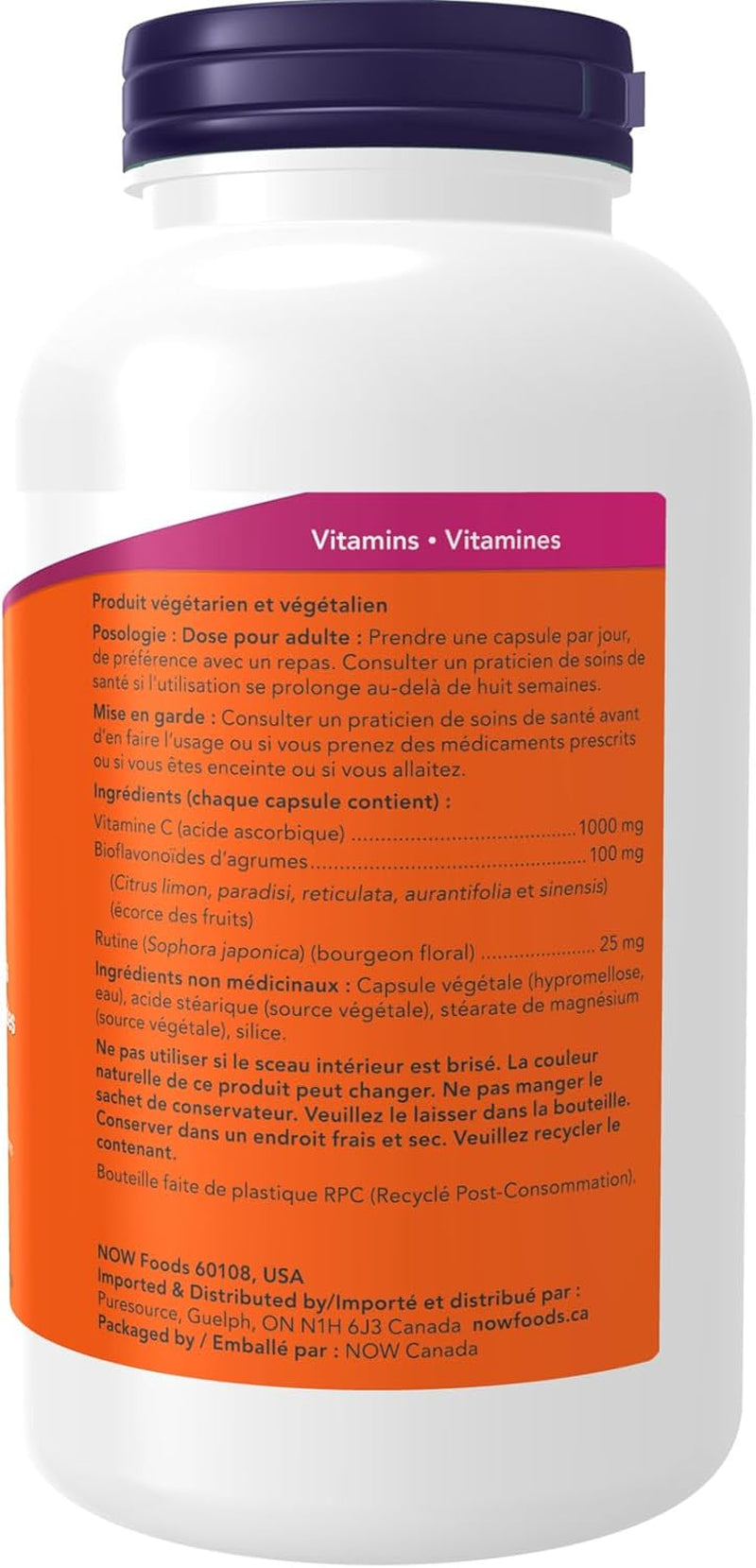 NOW Foods Supplements, Vitamin C-1,000 with 100 Mg of Bioflavonoids, Antioxidant Protection*, 250 Veg Capsules