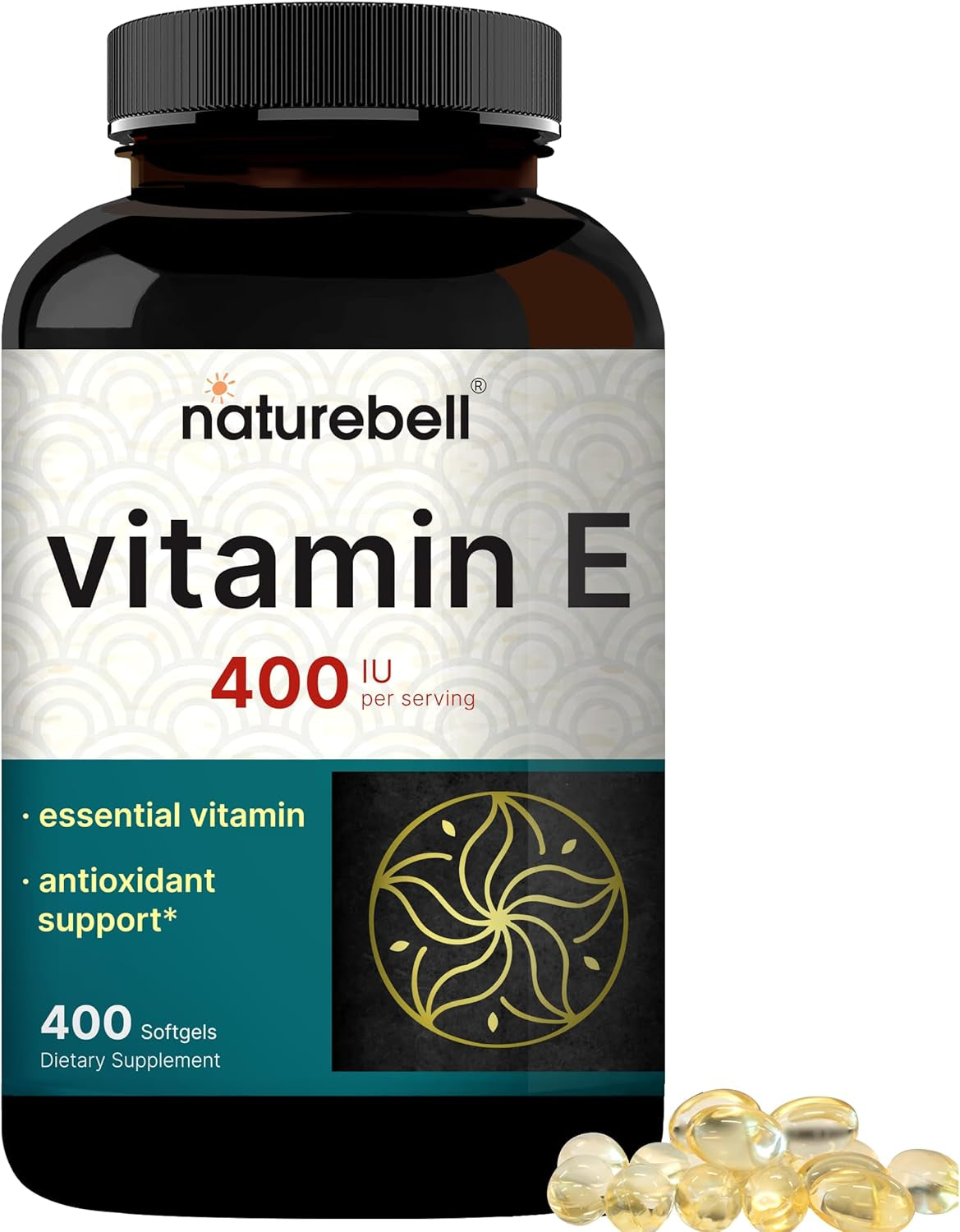 Naturebell Vitamin E Oil Softgels, 400Iu per Serving, 400 Pills | Essential Antioxidant Supplements, Easily Absorbed Form – Supports Skin, Heart, & Immune Health – Non-Gmo