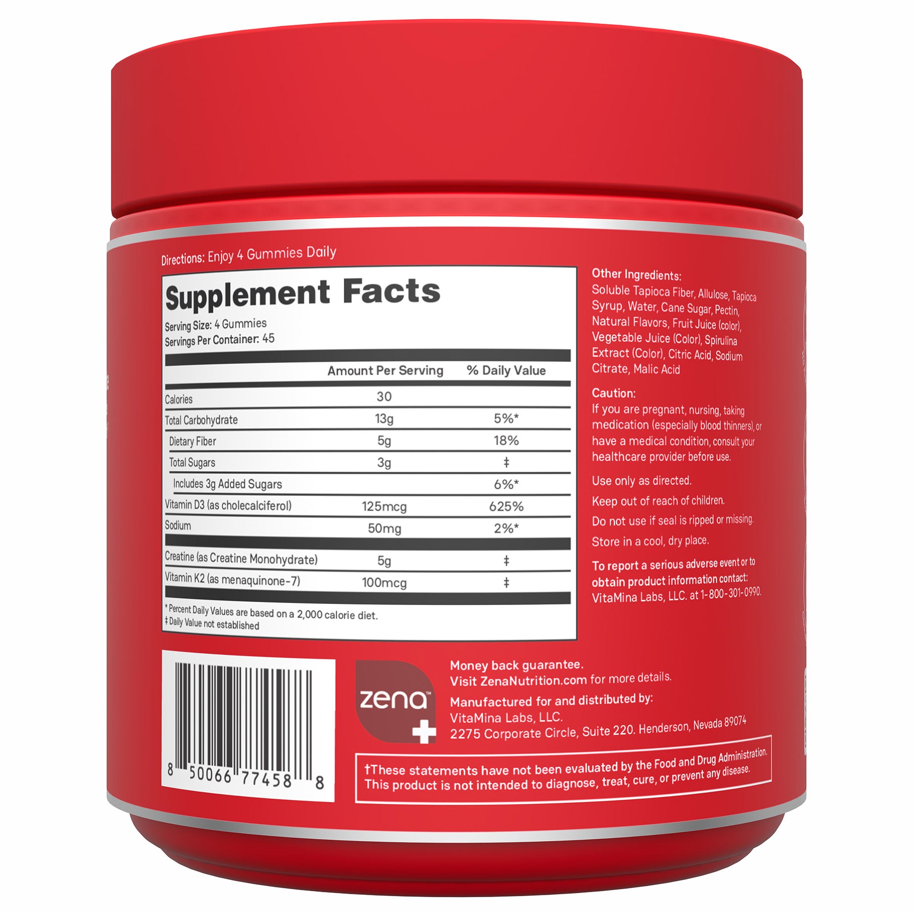 Zena Creatine Gummies + D3/K2, Variety Pack
