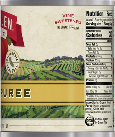 Muir Glen USDA Certified Organic Tomato Puree, 28 Oz