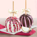 Home Delivery Milk and White Chocolate Covered Caramel Apples Pair - 2 Count Gift Boxes 