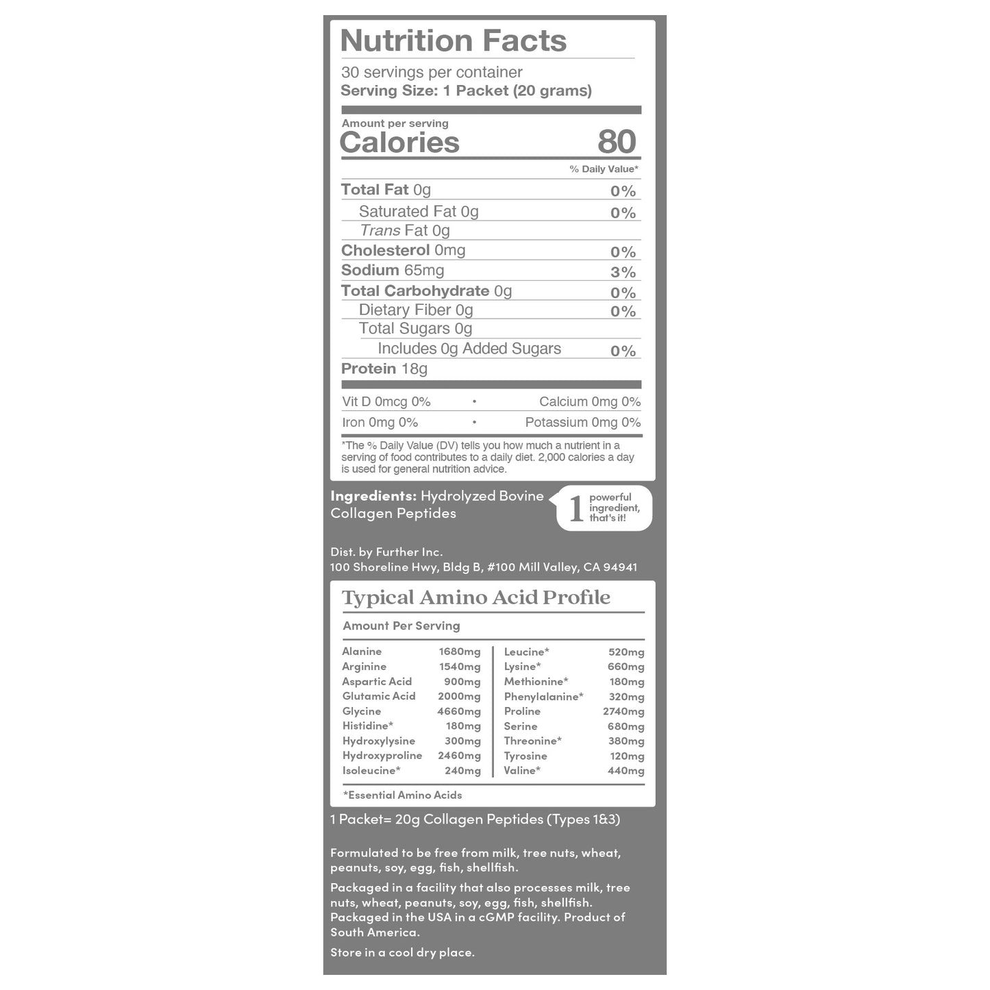 Further Food Collagen Stick Pack, Unflavored, 30-Count