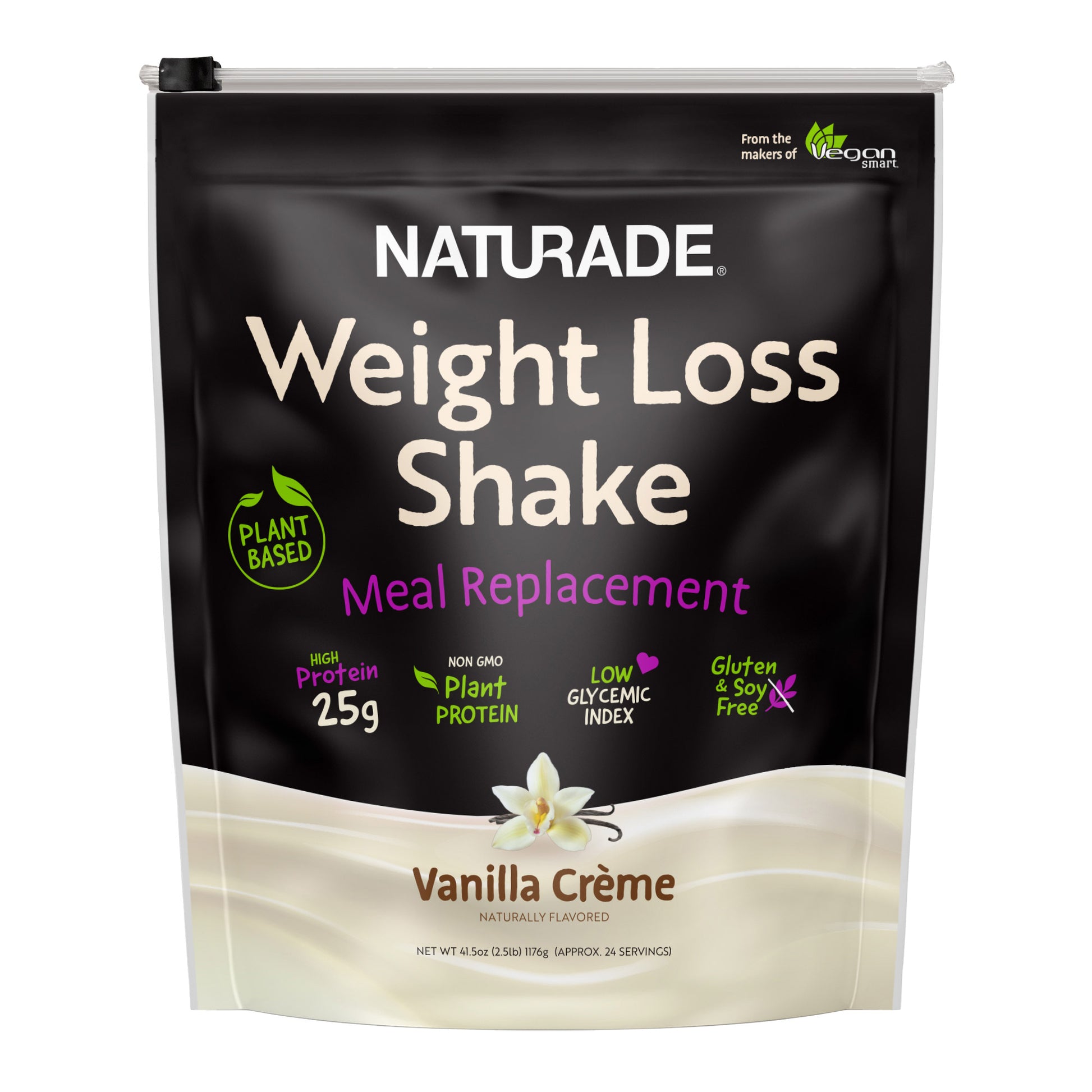 NATURADE Plant-Based  High Protein Shake, Vanilla Creme, 2.5 Lbs