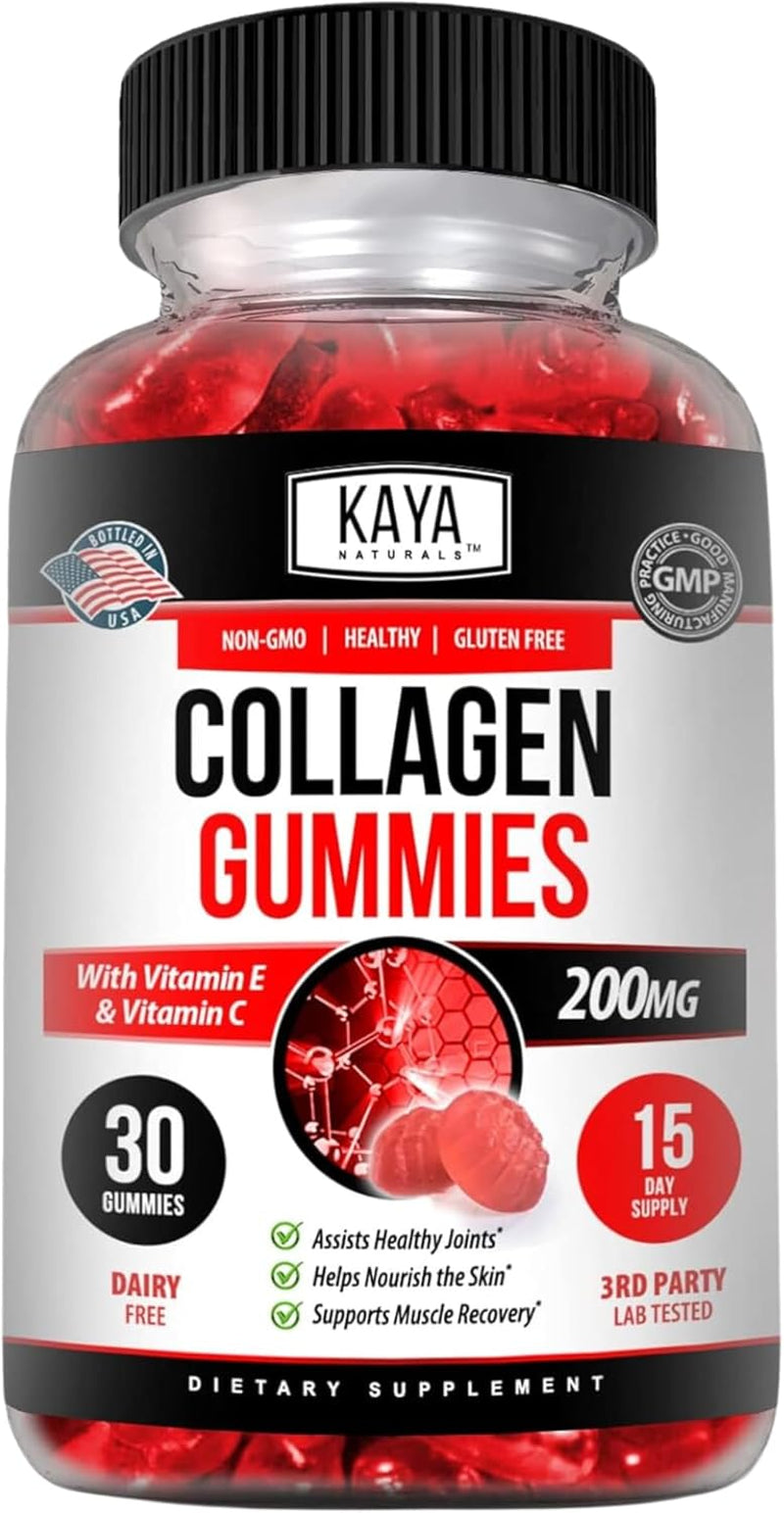 Naturals Collagen Gummies for Men & Women Supplement | Nature Made Gummies - 1000Mg of Hydrolyzed Collagen, Vitamin C, Selenium & Biotin, Strawberry Flavor - 30 Count