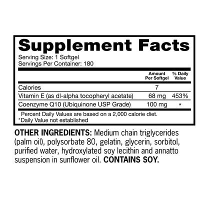 Qunol Ultra Coq10 100 Mg., 180 Softgels