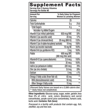 Vitafusion Prenatal Multivitamin Gummy with Folate & DHA, 180 Gummies