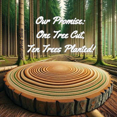 Rustic Wood Slices Set of (12) 9-10 Inch Natural Wood Slices Made in USA