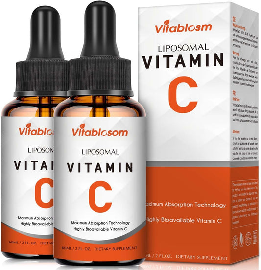 Liposomal Vitamin C 2000Mg Liquid for Adults, High Absorption VIT C, Maximize Vitamin C, Immune System & Antioxidant Support, 60ML (2 Bottle)
