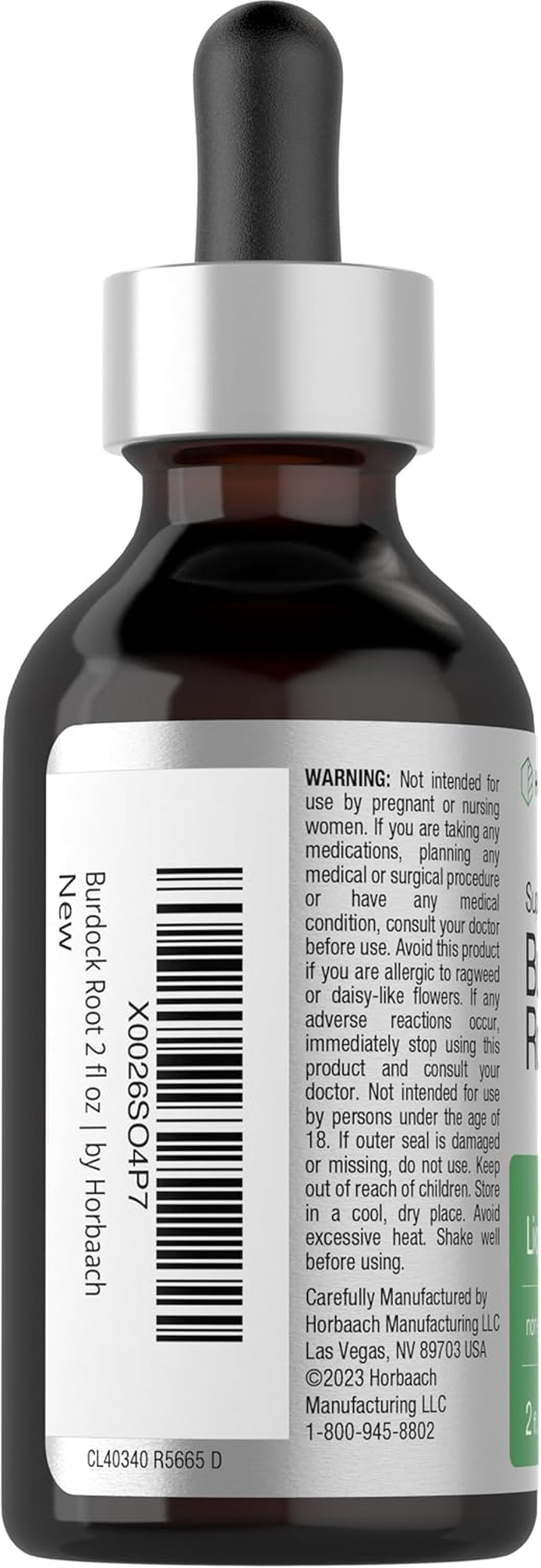 Horbäach Burdock Root Tincture | 2 Fl Oz | Super Concentrated Herb Extract | Vegetarian, Non-Gmo, Glutren Free, Alcohol Free