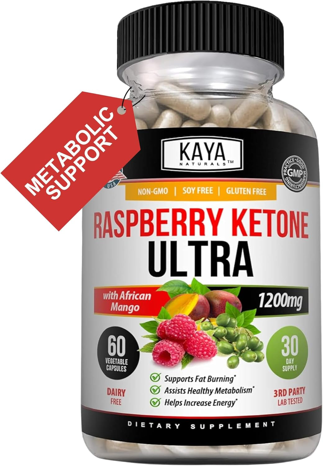 Naturals Keto Diet Raspberry Ketone -  Supplement, Appetite Control, Boost Metabolism - 60 Count
