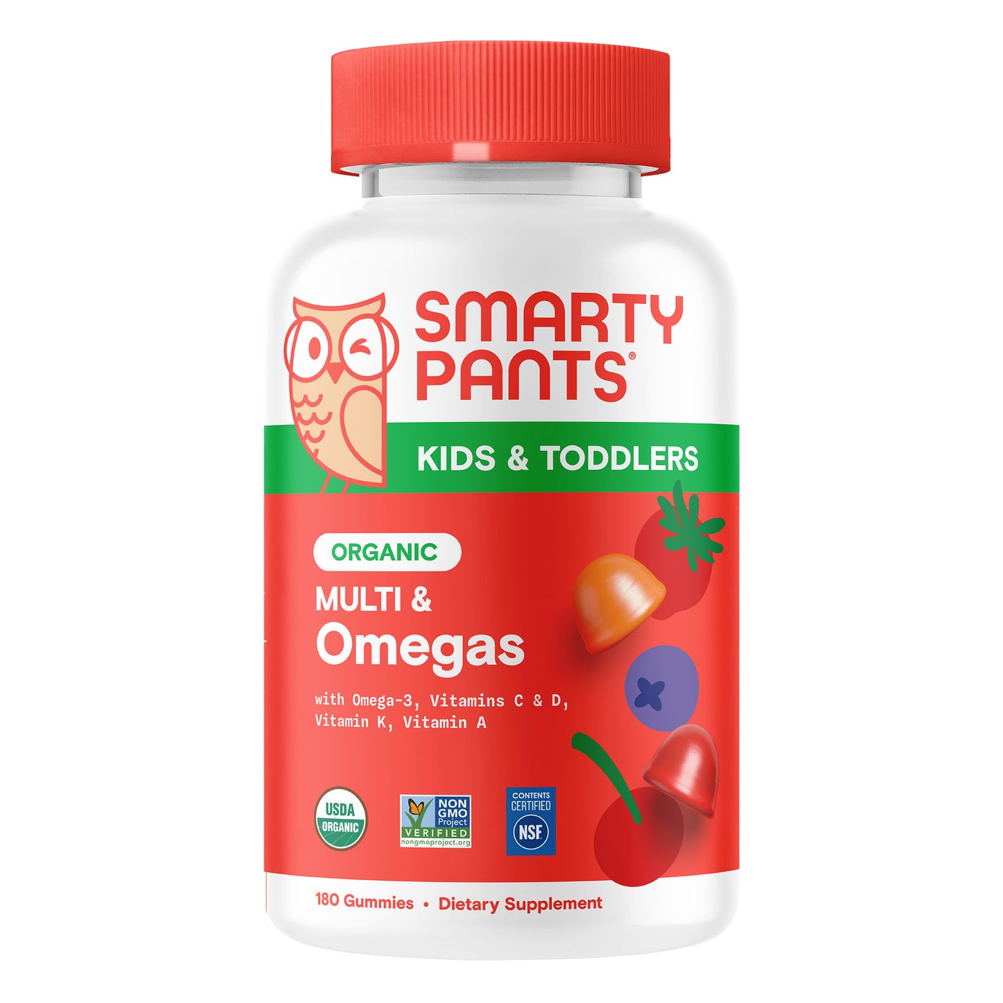 Smartypants Organic Kids and Toddler Formula Multivitamin, 180 Gummies