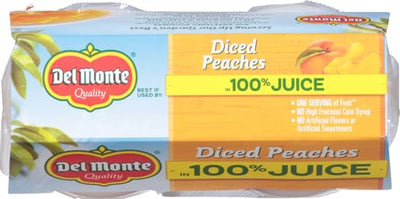 Del Monte Diced Peaches in Juice, 4 Oz, 4 Ct