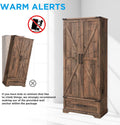 Kitchen Pantry Cabinet with Drawer 72" Tall Cabinet with 2 Barn Doors and Shelves, Rustic Brown