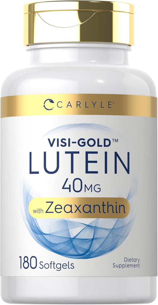 Carlyle Lutein and Zeaxanthin Supplement | 40Mg | 180 Softgels | Pills for Eyes | Eye Health Vitamins | Visi-Gold | Non-Gmo and Gluten Free