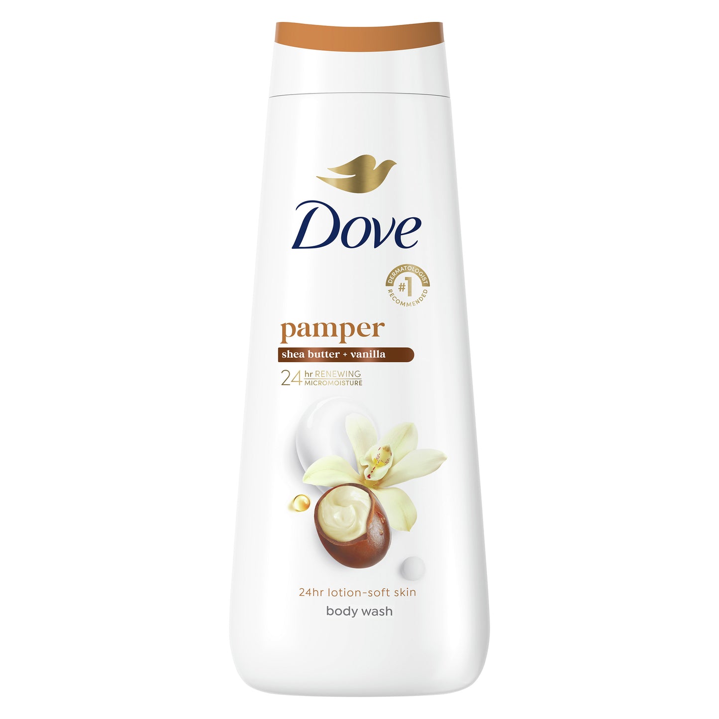 Dove Pamper Shea Butter and Vanilla Body Wash, 23 Fl Oz, 3-Pack