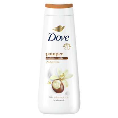 Dove Pamper Shea Butter and Vanilla Body Wash, 23 Fl Oz, 3-Pack