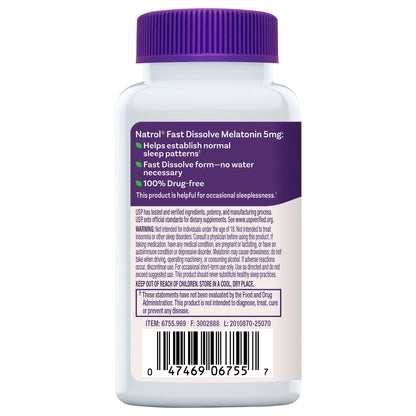 Natrol Melatonin 5 Mg Fast Dissolve Tablets, 250 Tablets